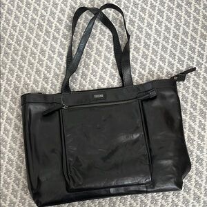 Spikes & Sparrow Black Leather Purse Tote Bag